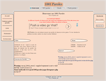 Tablet Screenshot of 1001paroles.com